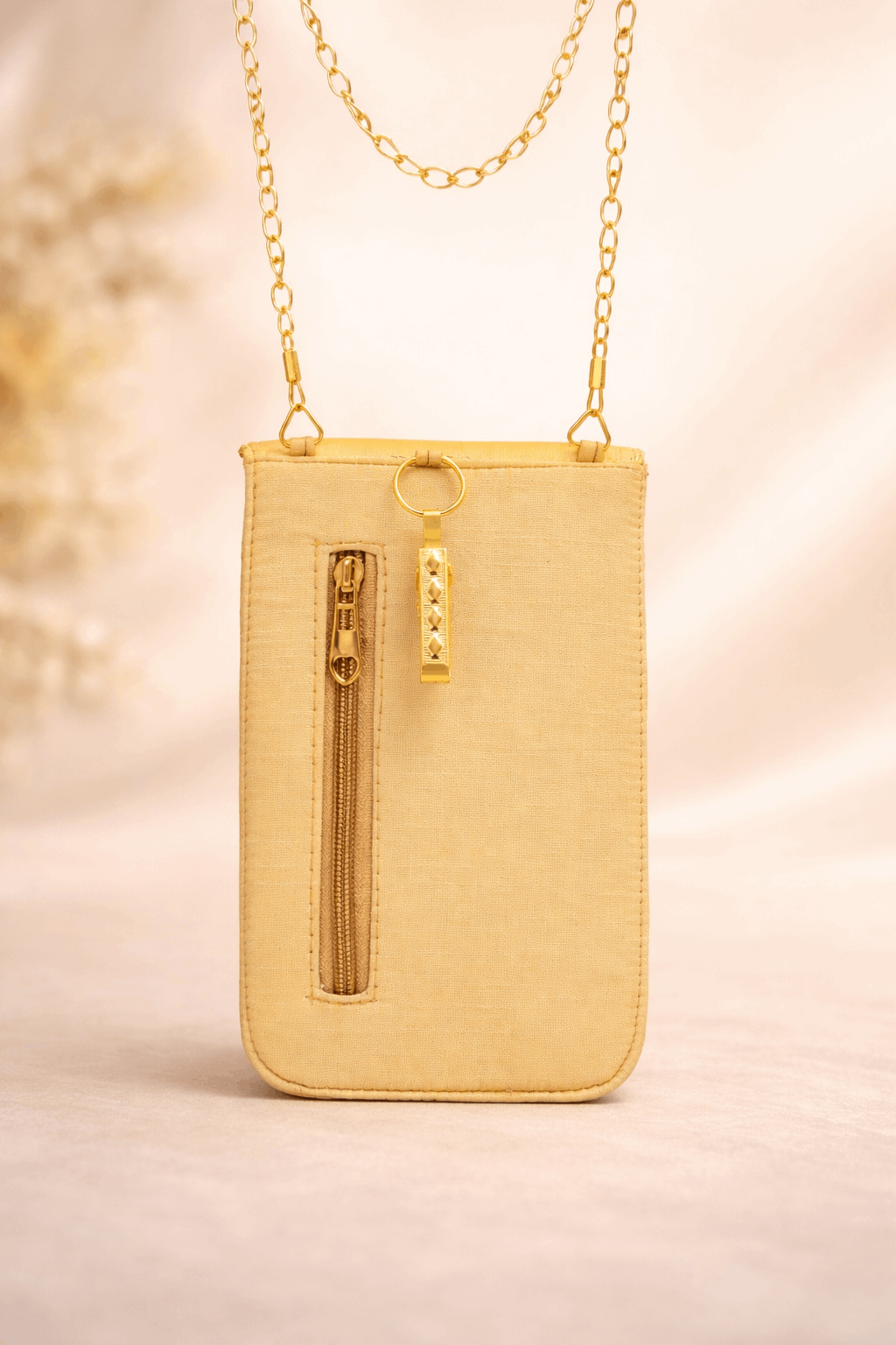 Mobile Pouch Bag for Women Velvet Embroidered Sling