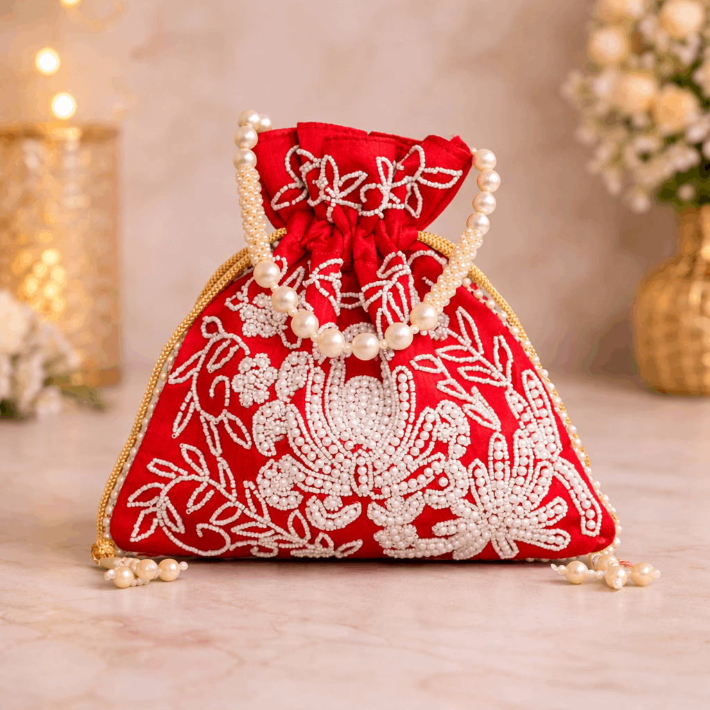 Potli Bag for Women Designer Potli Clutch Red