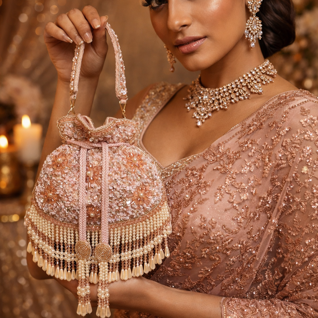 Beaded Bucket Bag – Luxury Evening Handbag
