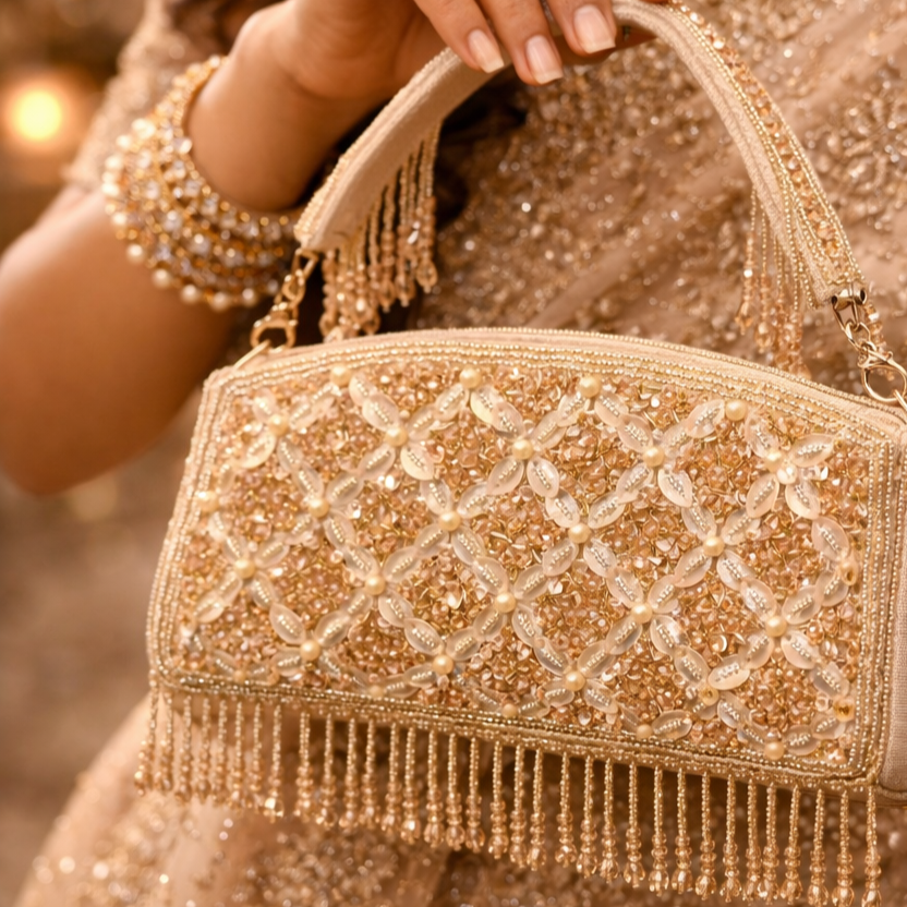 Beaded Evening Bag – Tassel Party Handbag