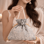 Potli Bag for Women Bridal Potli Handbag Gray