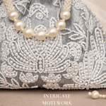 Potli Bag for Women Bridal Potli Handbag Gray