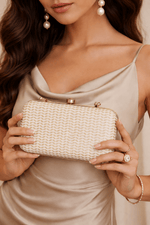 Sparkling Evening Clutch Bag for Women White