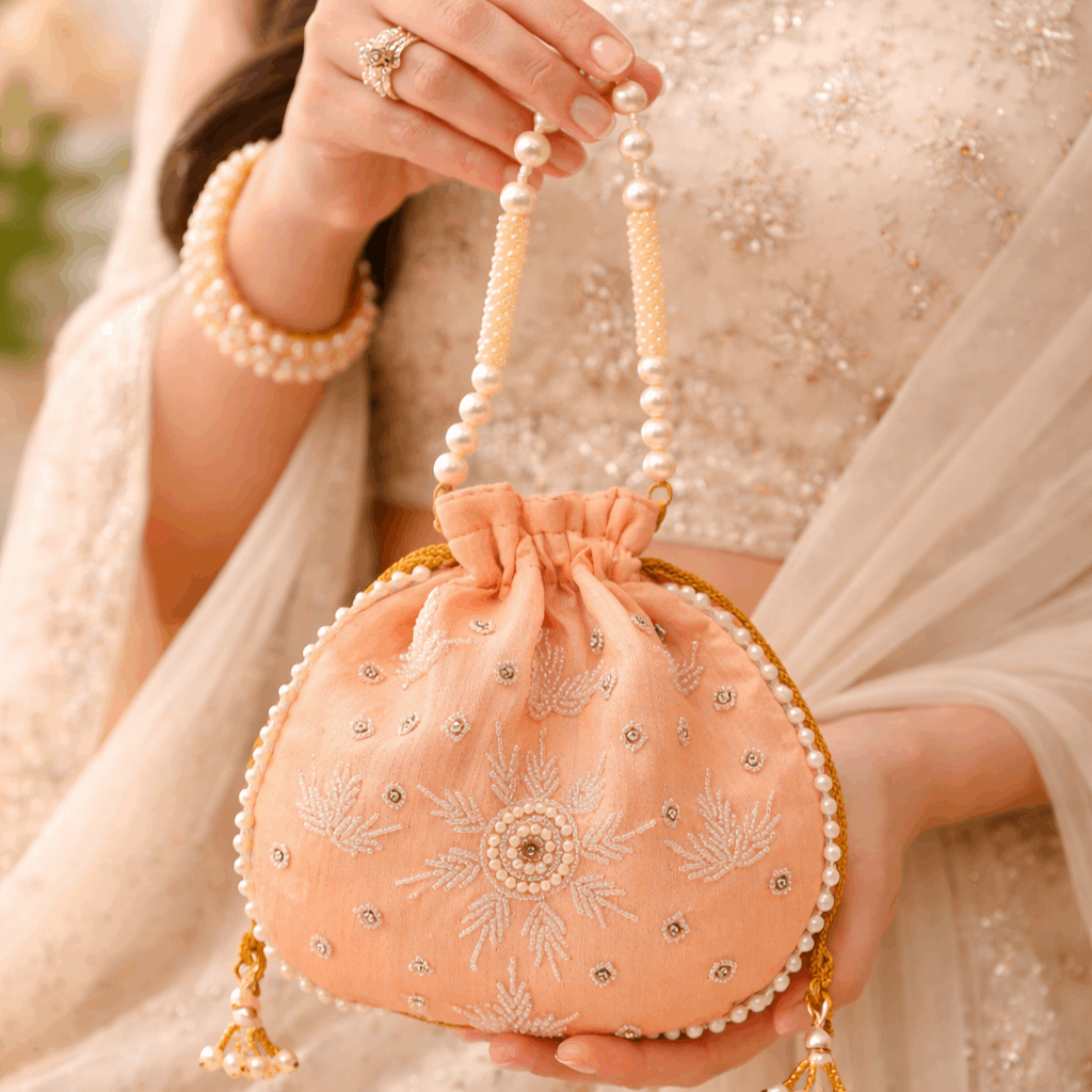 Potli Bag for Women Wedding Potli Bag Peach