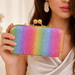 Criss Cross Evening Bag Clutch for Women Multicolor