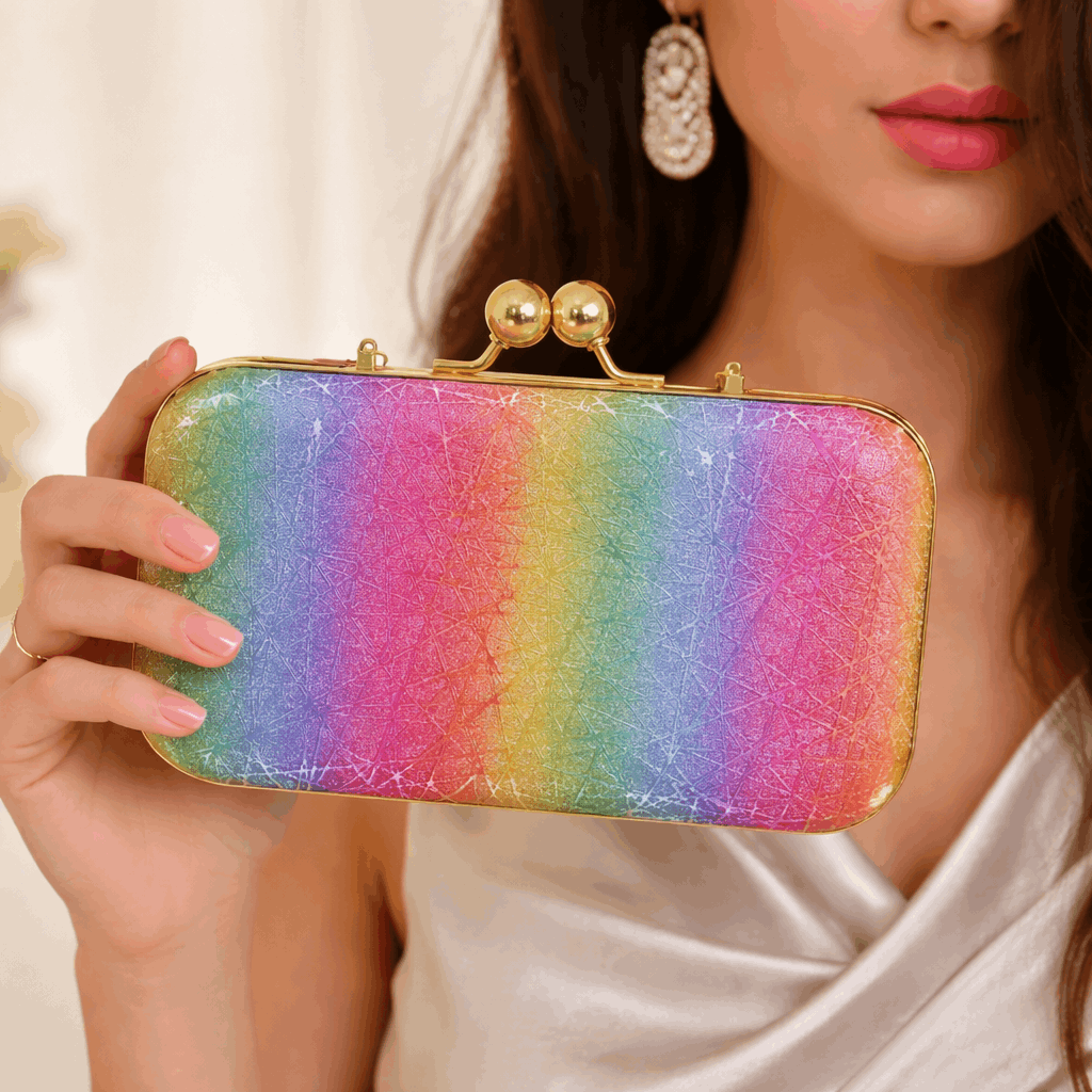 Criss Cross Evening Bag Clutch for Women Multicolor