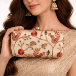 Embroidered Wedding Clutch Bag for Women Pink