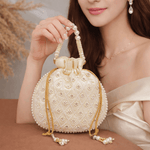 Potli Bag for Women Wedding Potli Clutch Off White