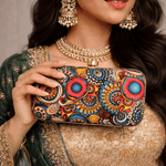 Peacock Pattern Wedding Clutch Bag for Women