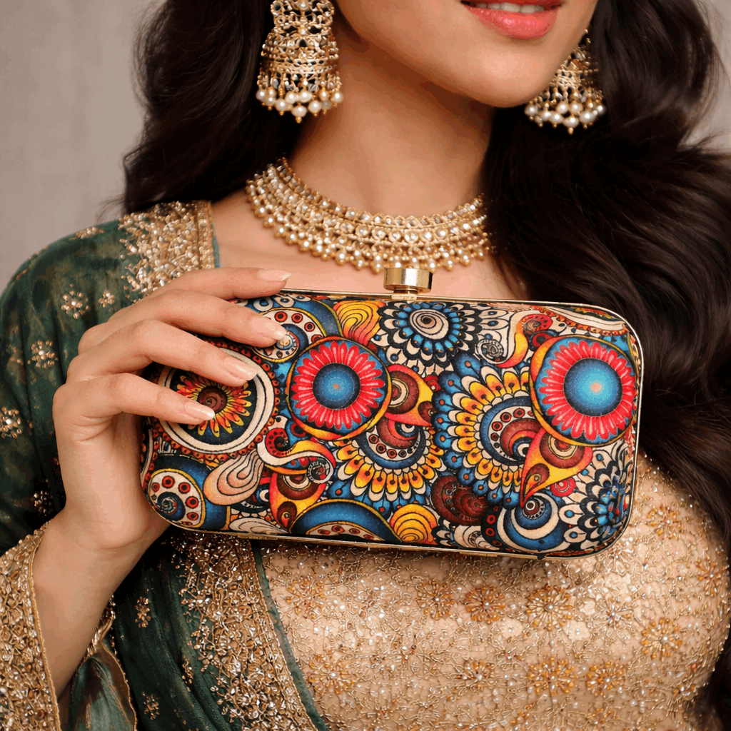 Peacock Pattern Wedding Clutch Bag for Women