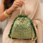 Potli Bag for Women Ethnic Potli Purse Green