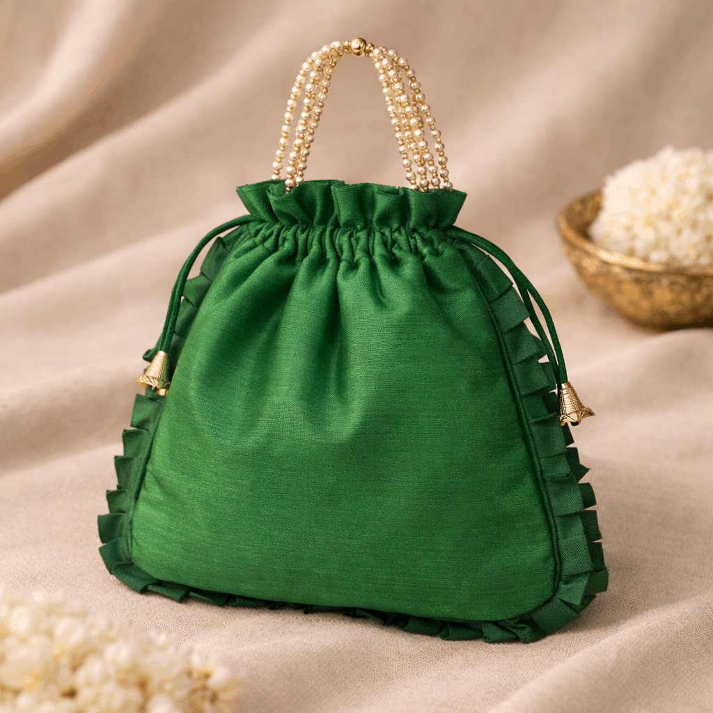 Potli Bag for Women Ethnic Potli Purse Green