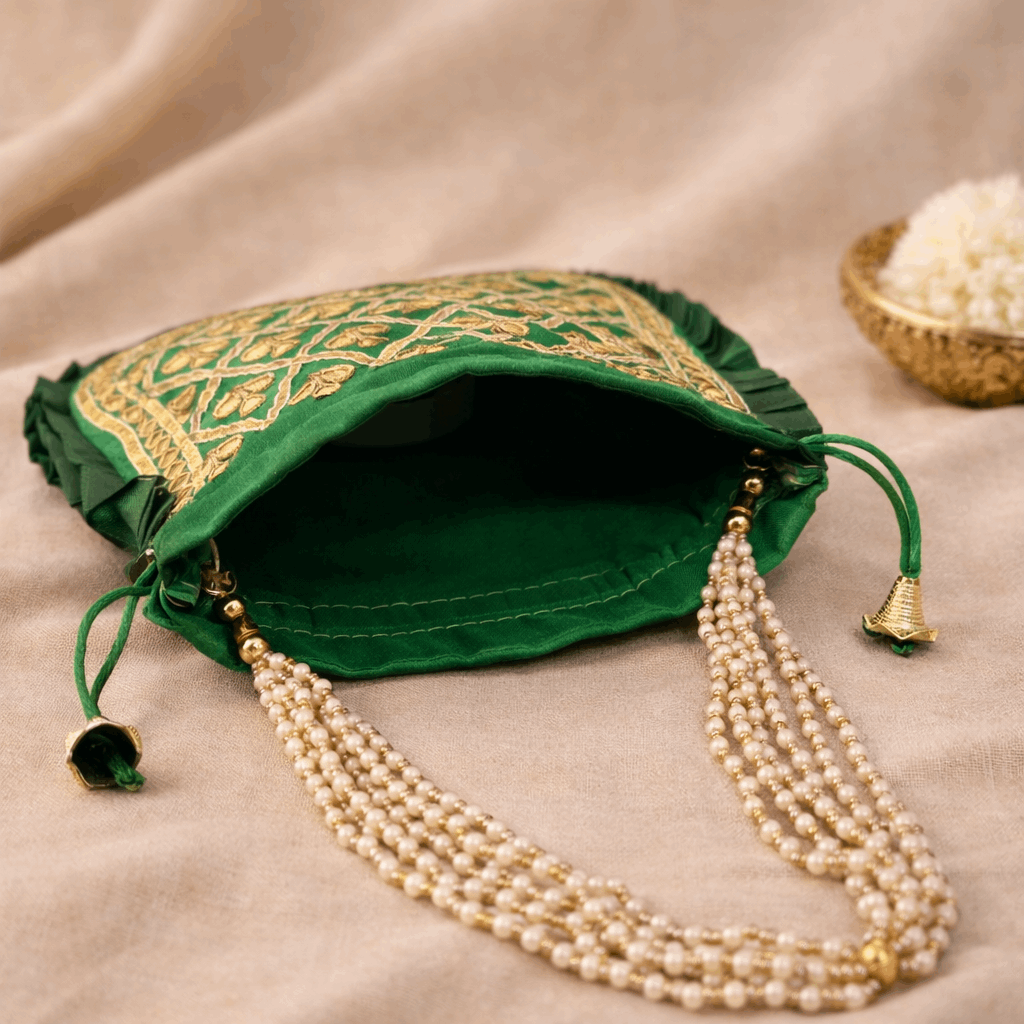 Potli Bag for Women Ethnic Potli Purse Green
