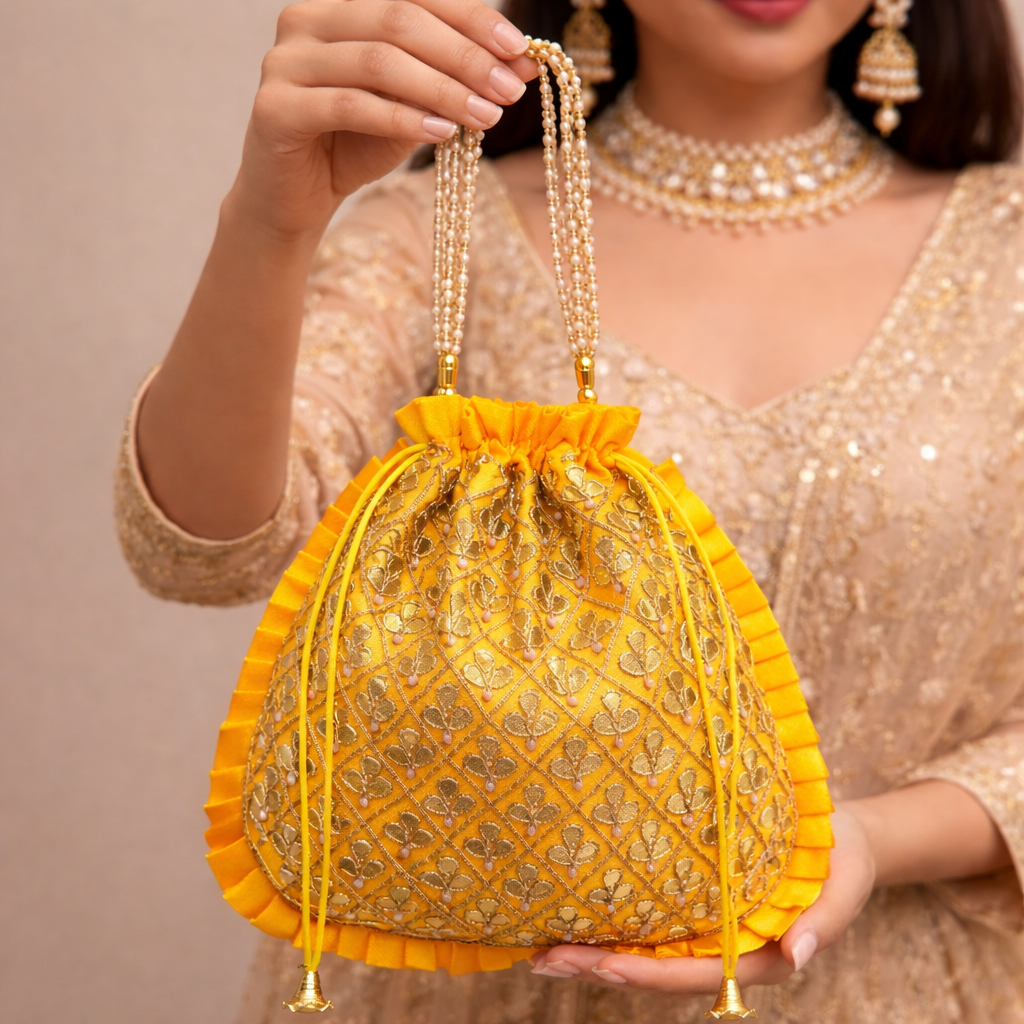 Potli Bag for Women Traditional Potli Bag Yellow