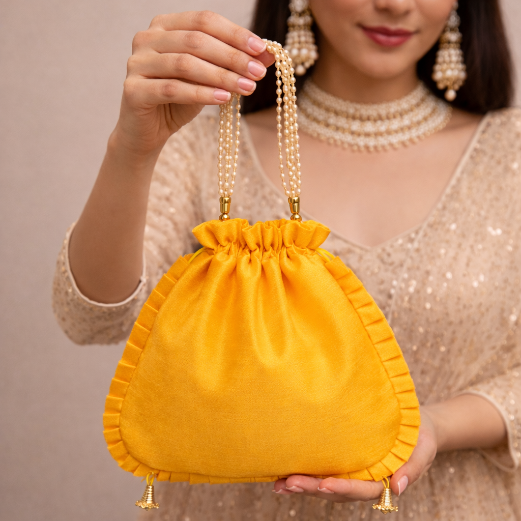 Potli Bag for Women Traditional Potli Bag Yellow