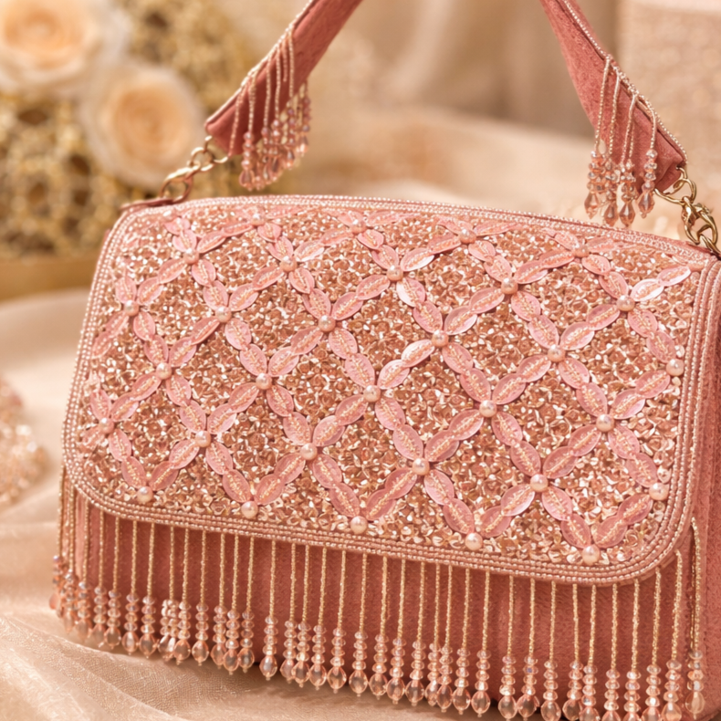 Beaded Evening Bag – Tassel Party Handbag