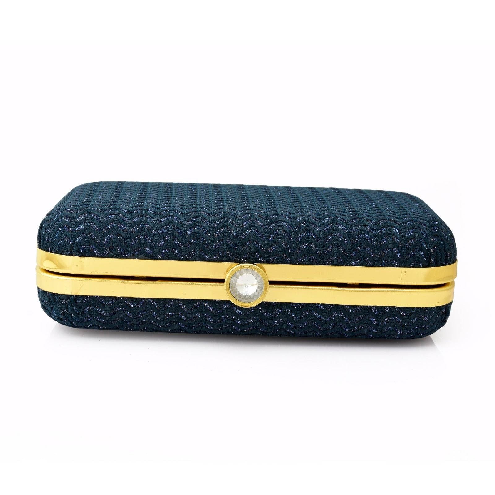 Sparkling Party Clutch Bag for Women Navy Blue