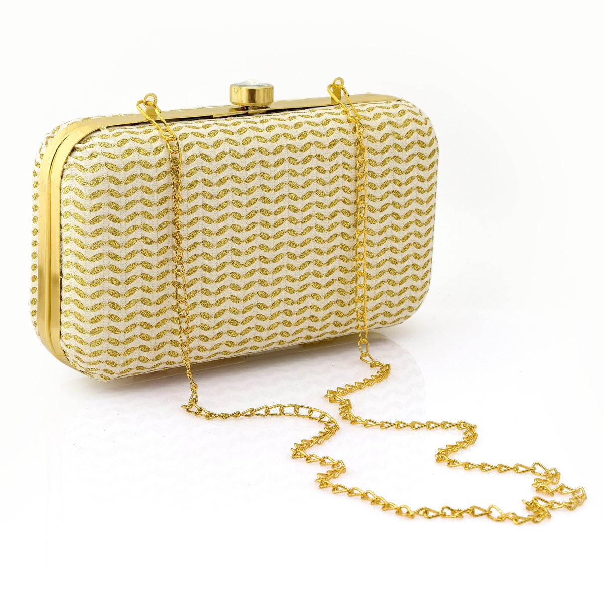 Sparkling Evening Clutch Bag for Women White