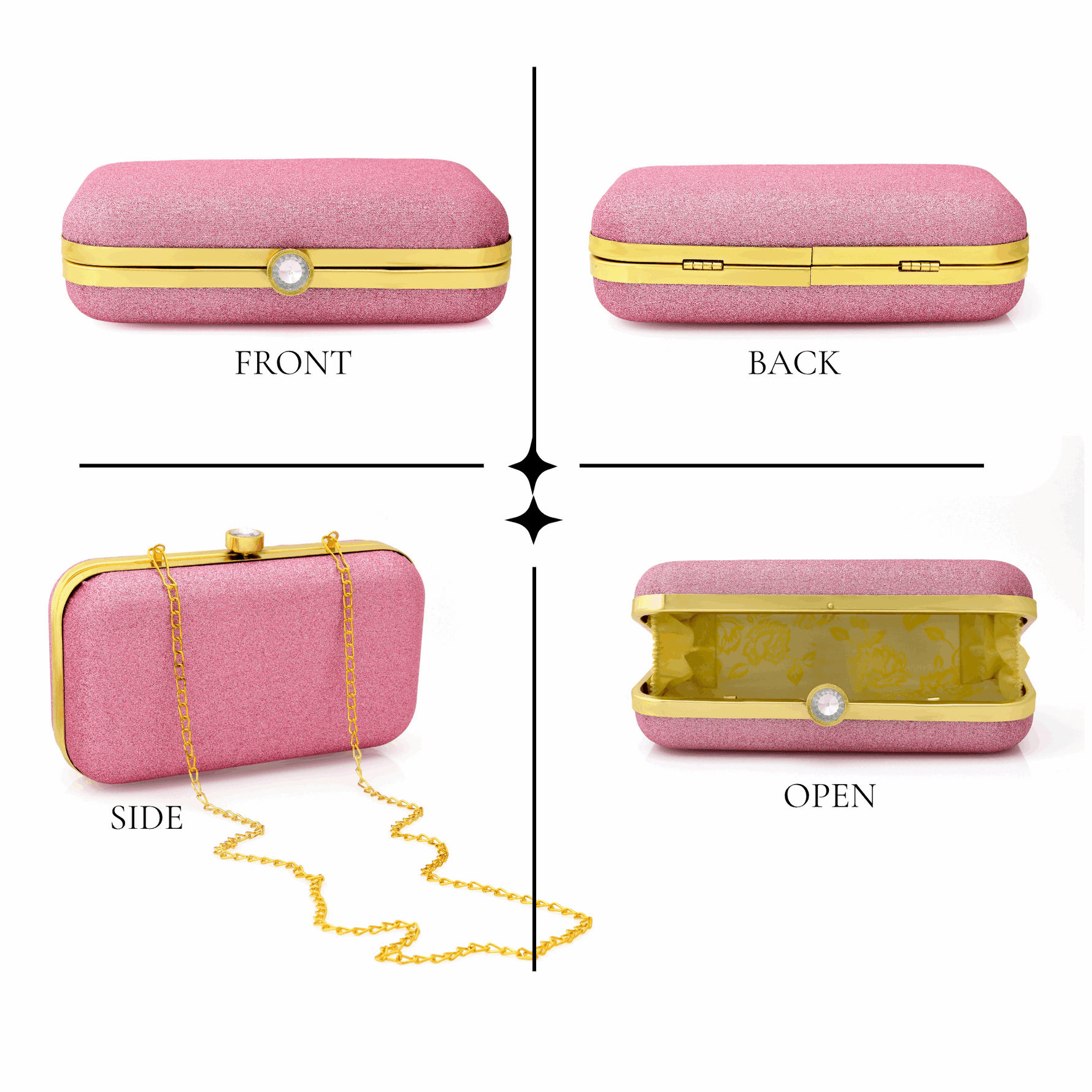 Formal Evening Clutch Bag for Women Pink