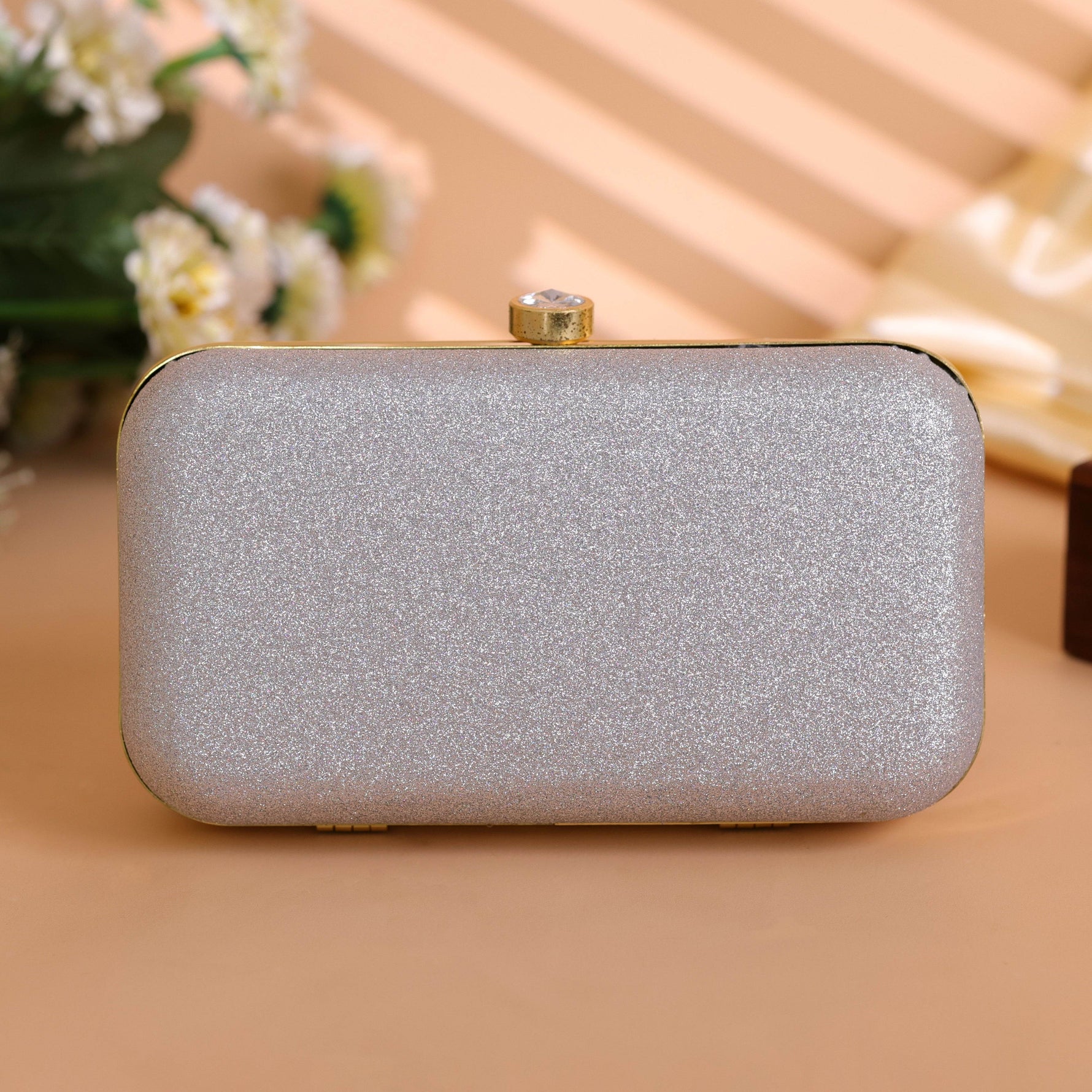 Formal Wedding Clutch Bag for Women Silver