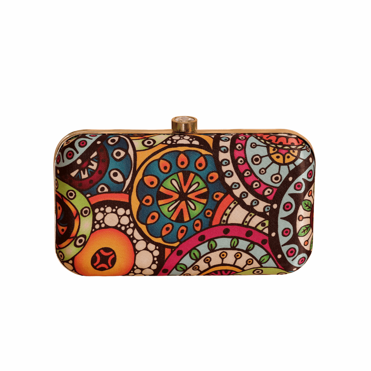 Patterned Evening Clutch Bag for Women with Chain