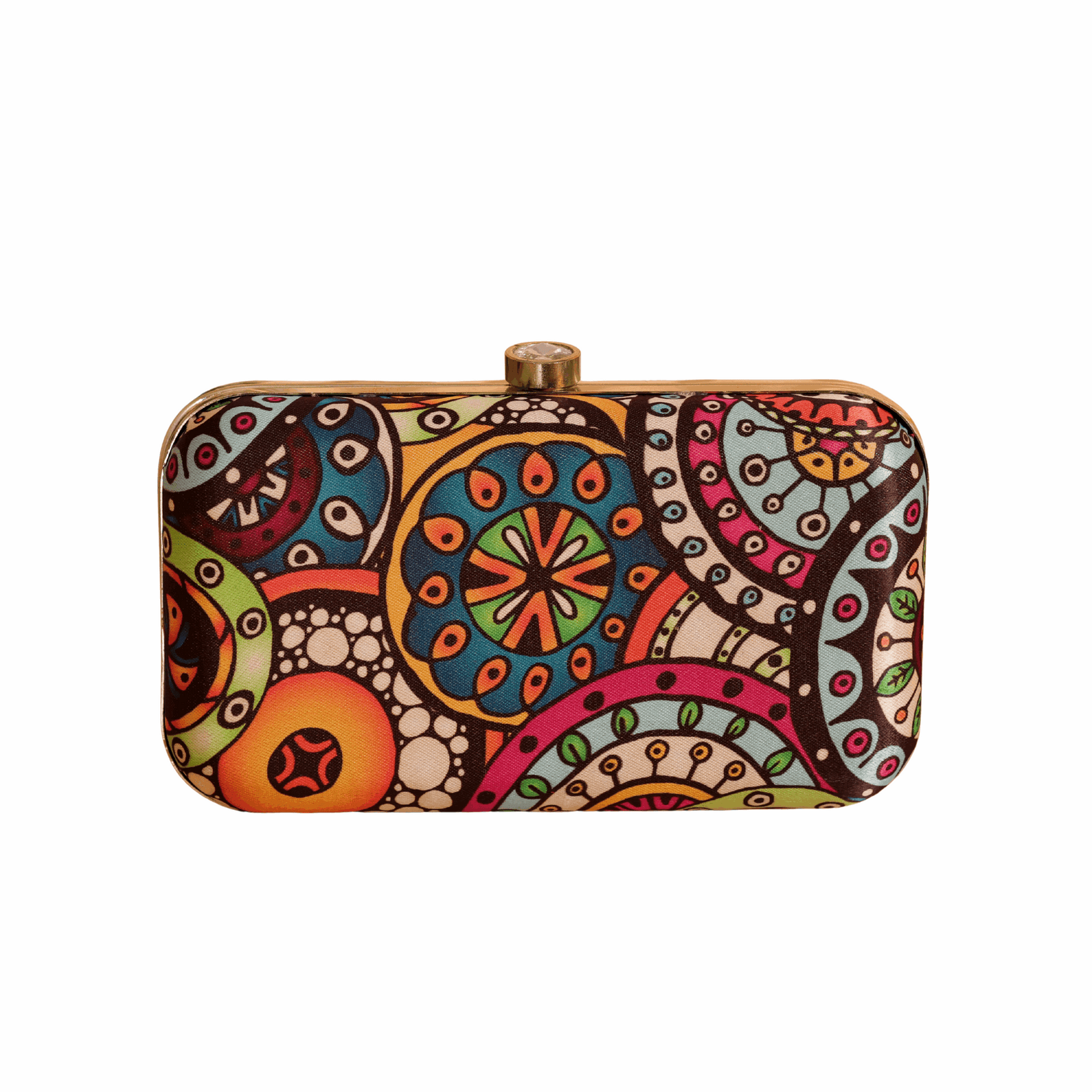 Patterned Evening Clutch Bag for Women with Chain