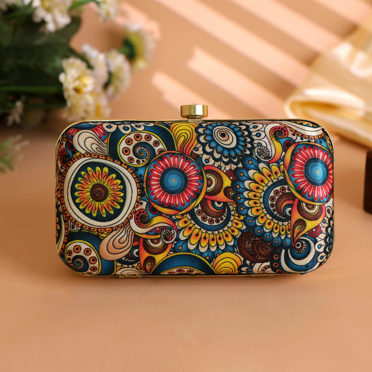 Peacock Pattern Wedding Clutch Bag for Women