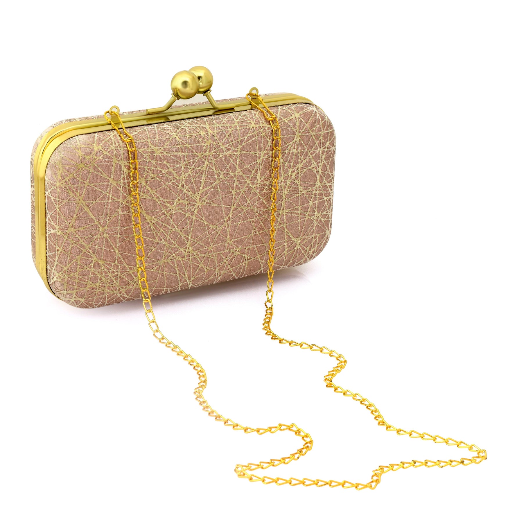 Criss Cross Party Clutch Bag for Women Brown