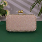 Criss Cross Party Clutch Bag for Women Brown