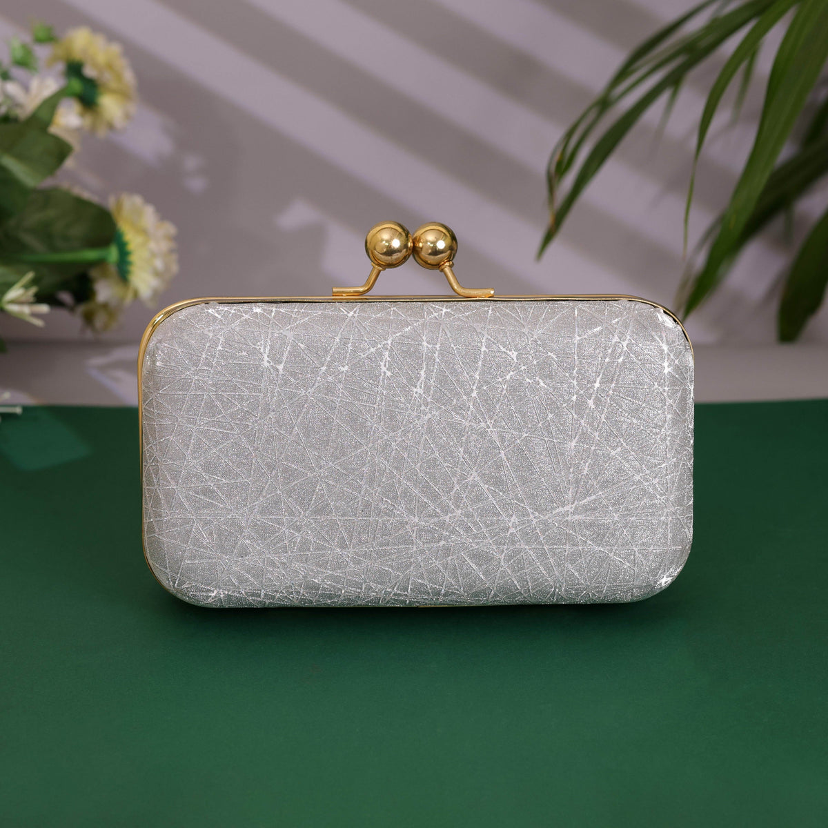 Criss Cross Bohemian Clutch Bag for Women Gray