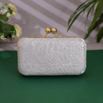 Criss Cross Bohemian Clutch Bag for Women Gray