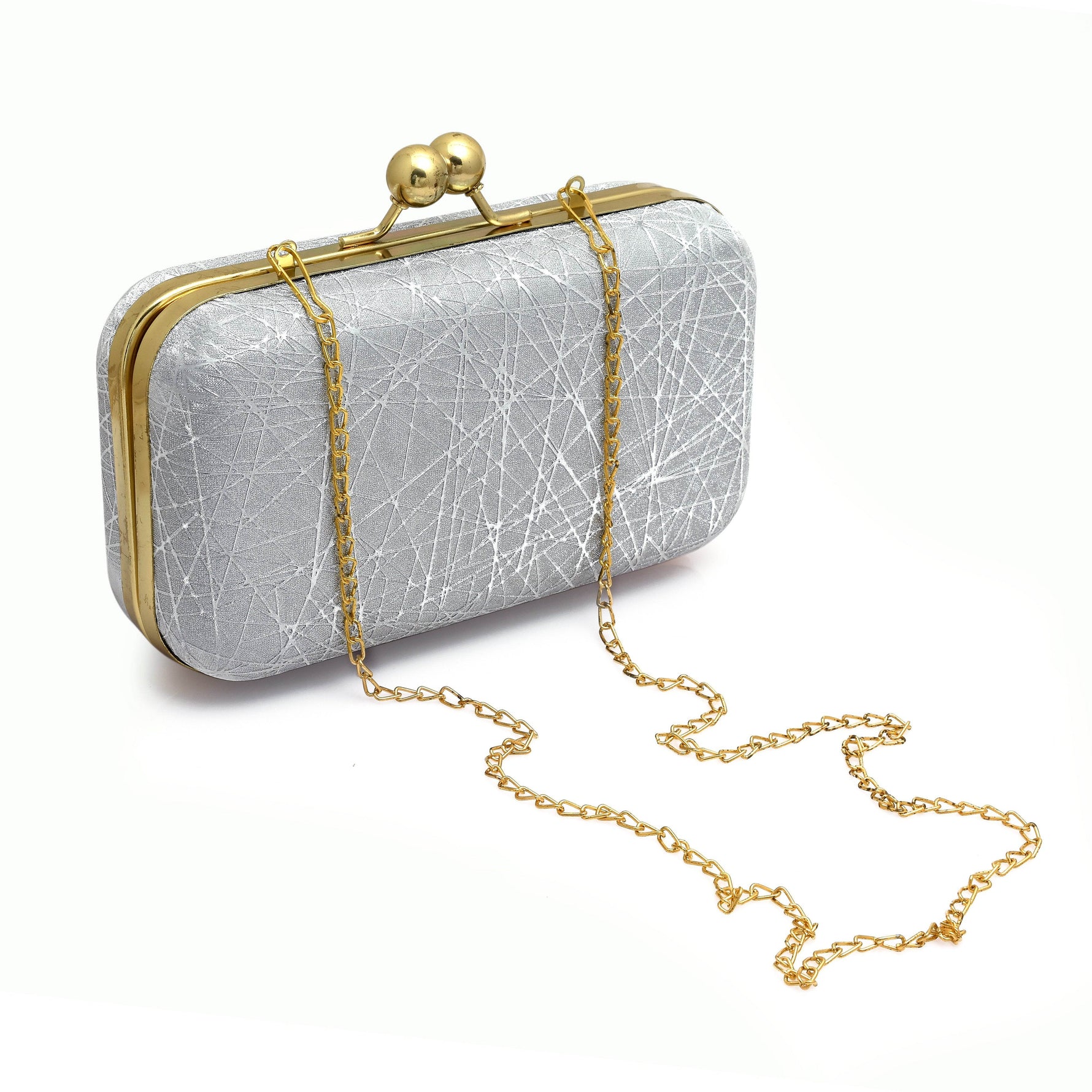 Criss Cross Bohemian Clutch Bag for Women Gray