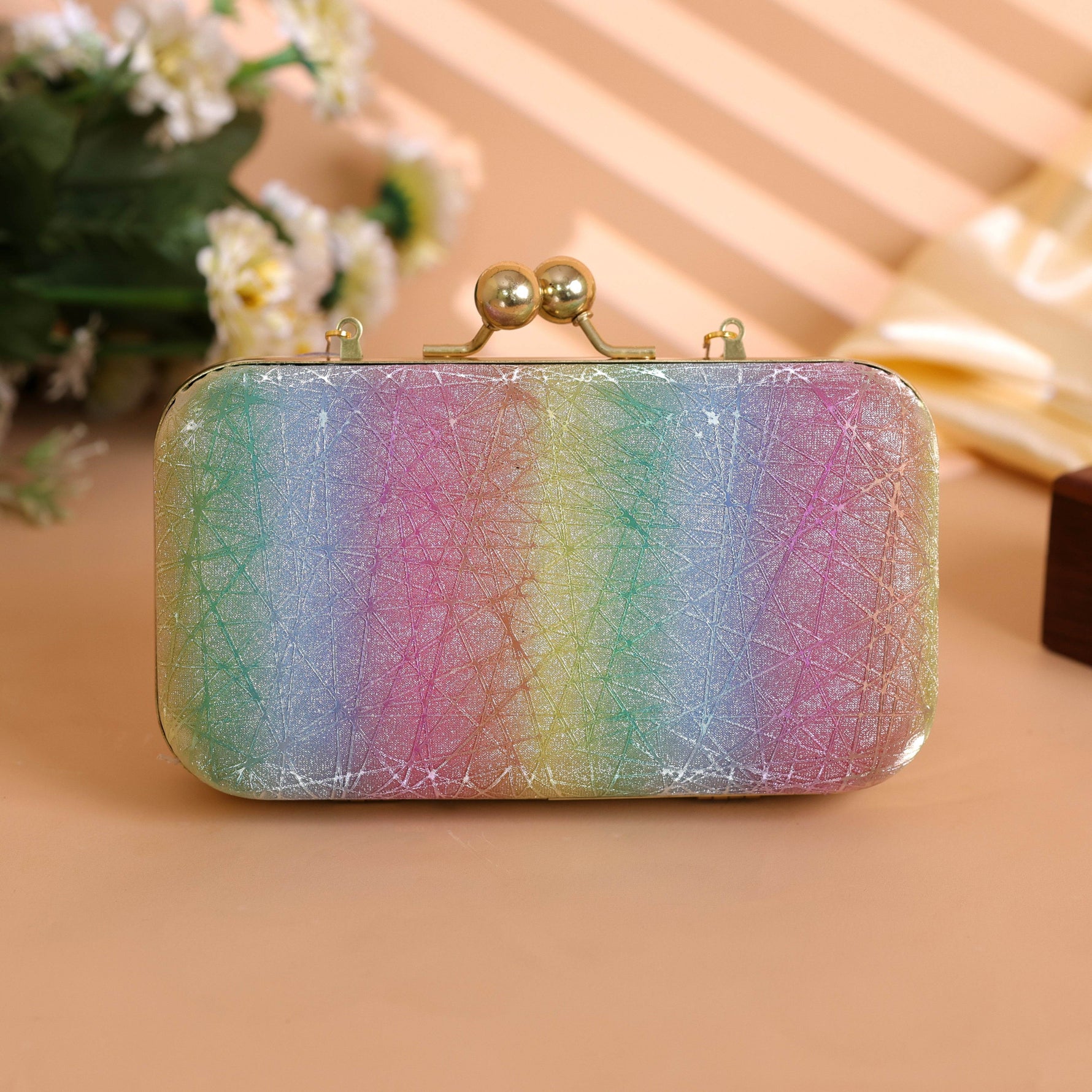 Criss Cross Evening Bag Clutch for Women Multicolor