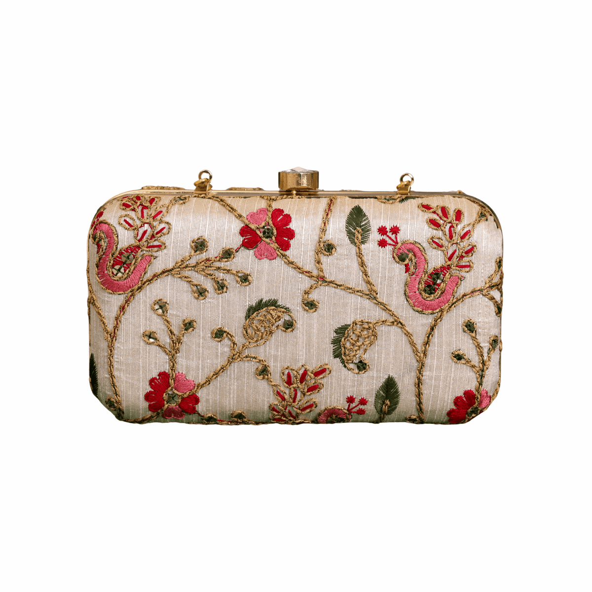 Embroidered Wedding Clutch Bag for Women Pink
