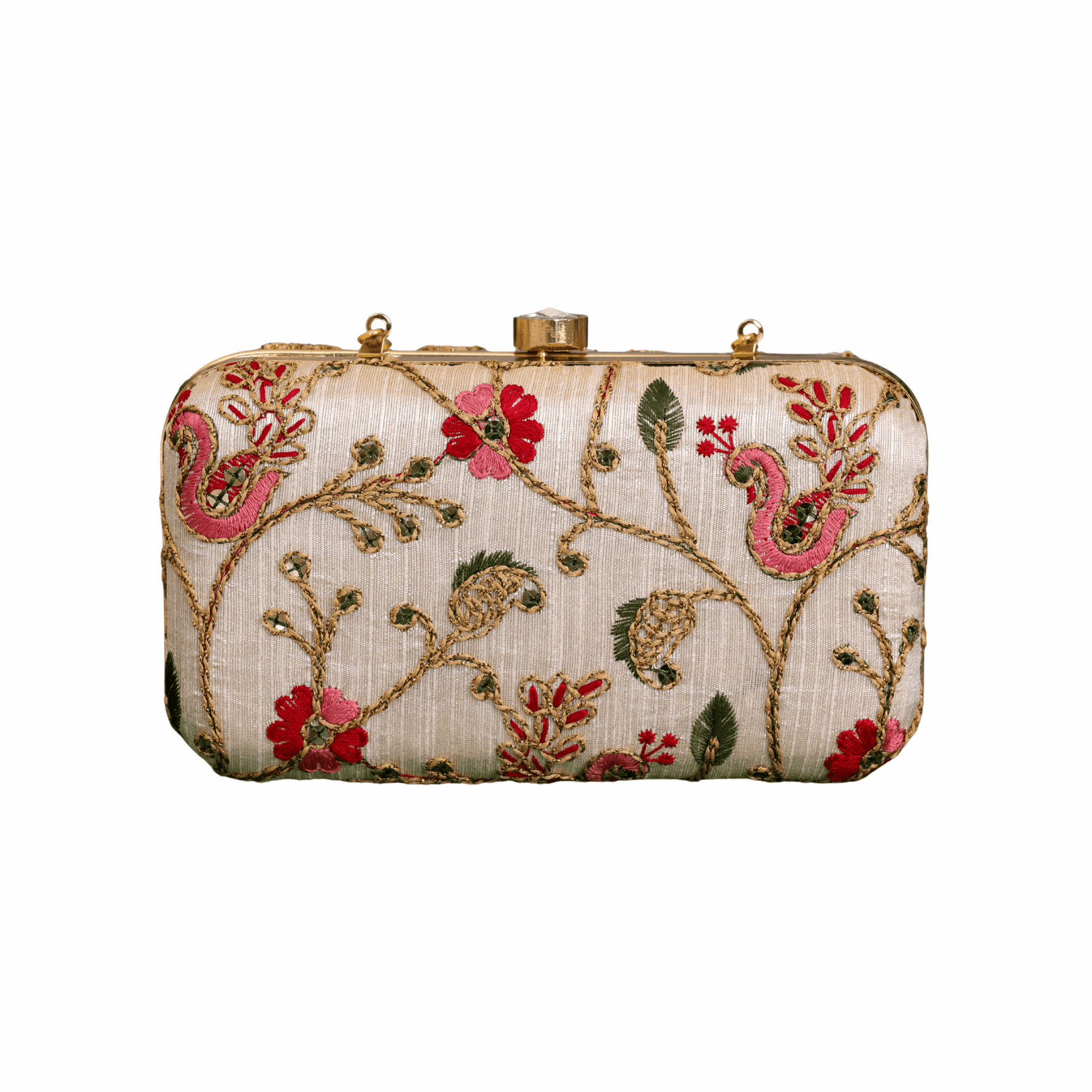 Embroidered Wedding Clutch Bag for Women Pink