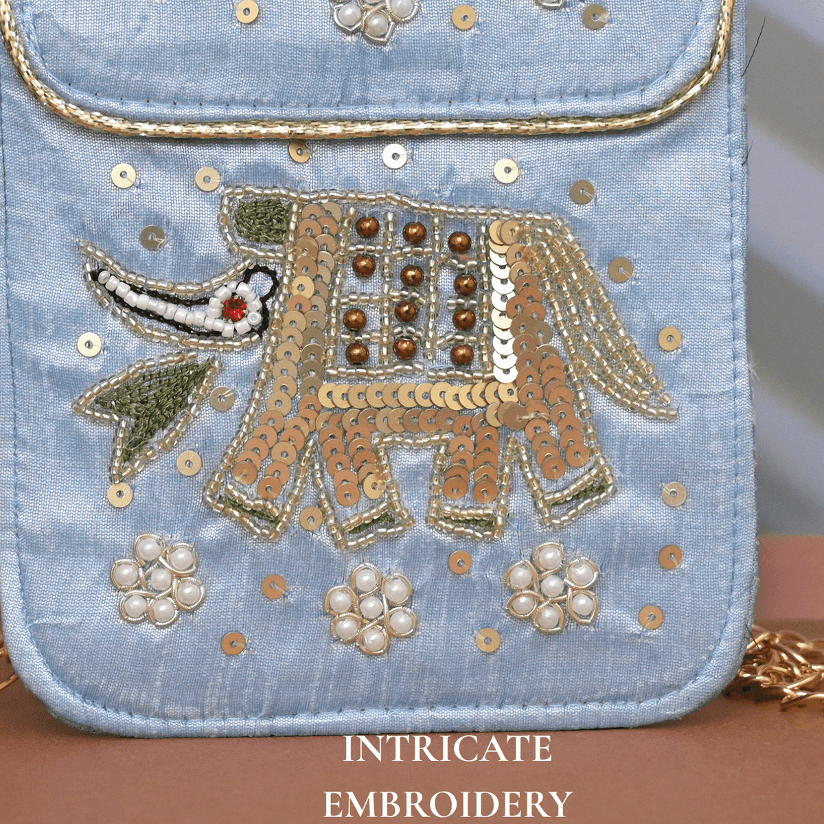 Ethnic Mobile Pouch Bag Handmade Velvet Sling