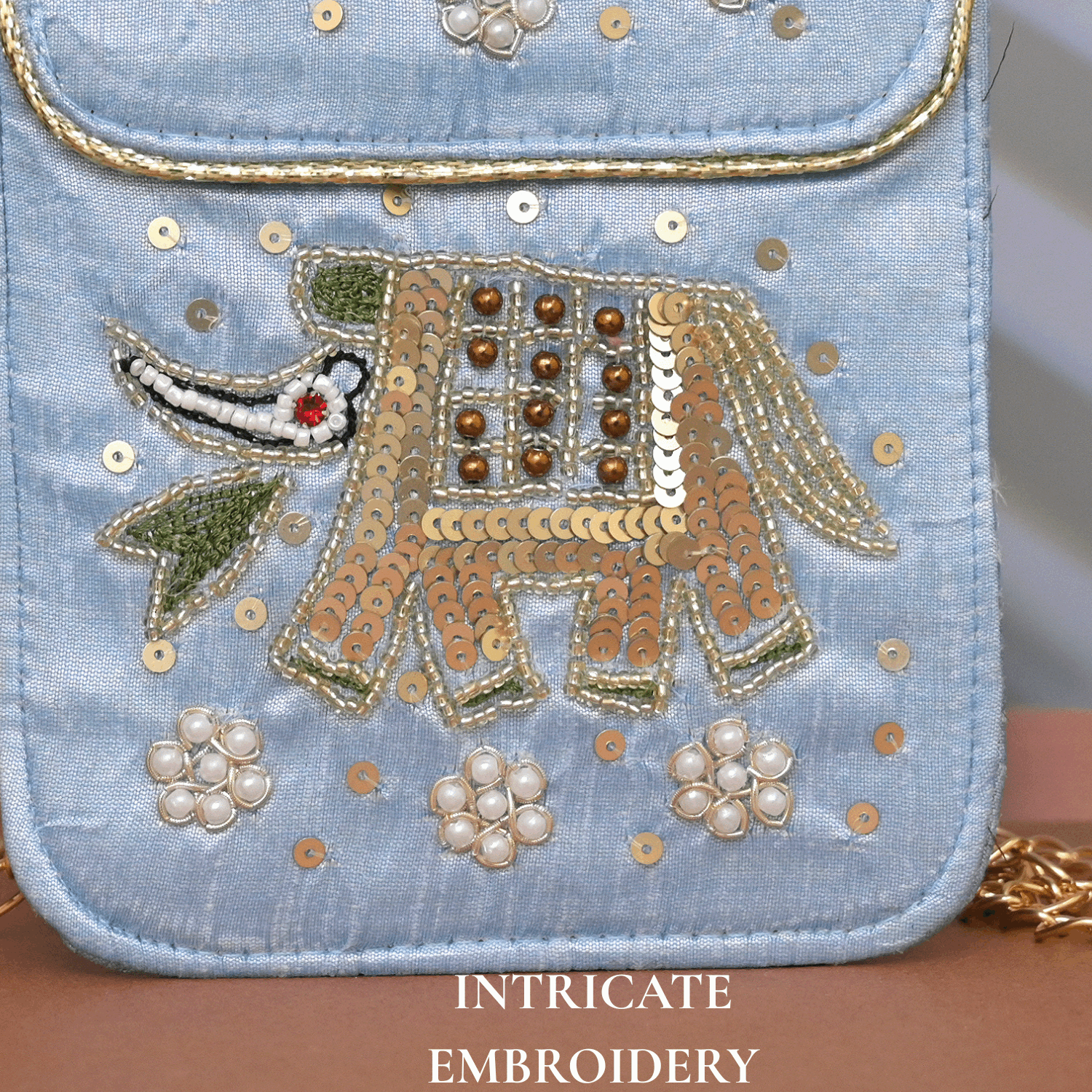 Ethnic Mobile Pouch Bag Handmade Velvet Sling