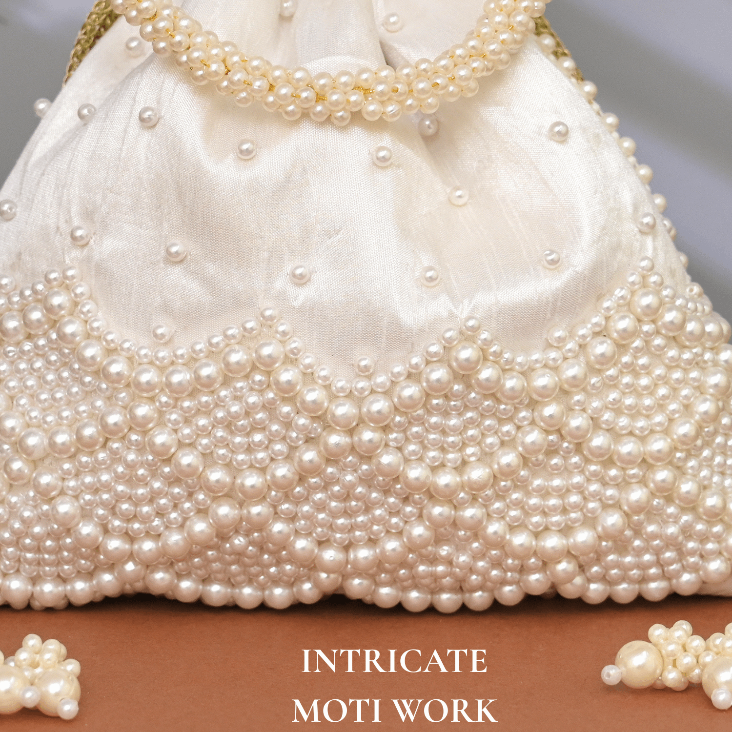 Potli Bag for Women Bridal Potli Handbag White