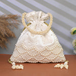 Potli Bag for Women Bridal Potli Handbag White
