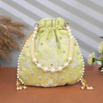 Potli Bag for Women Designer Potli Clutch Light Green