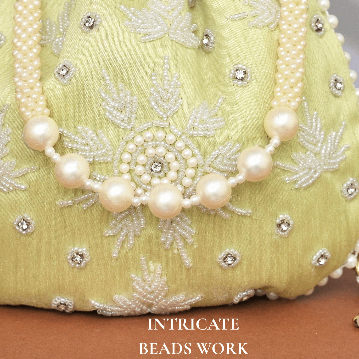 Potli Bag for Women Designer Potli Clutch Light Green