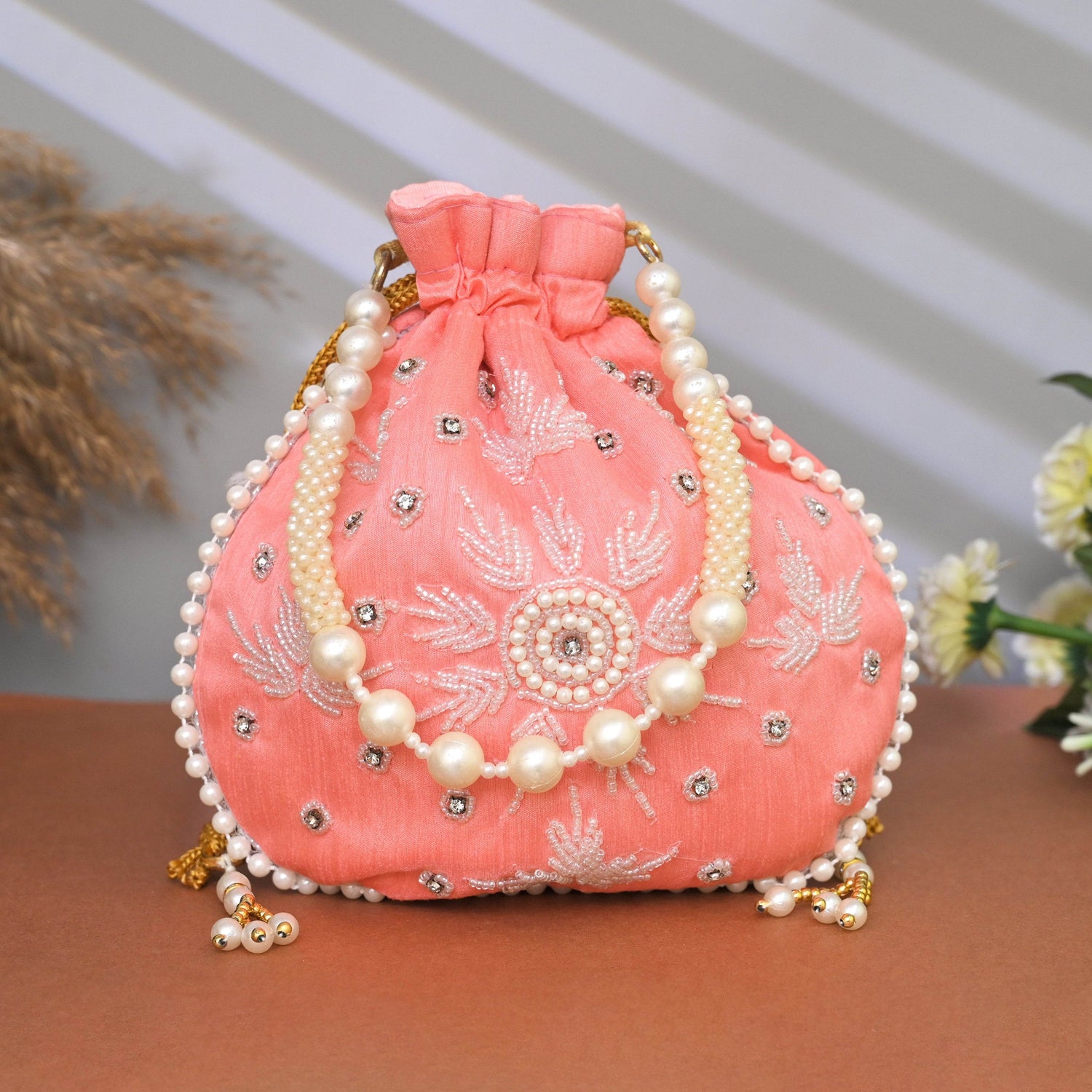 Potli Bag for Women Bridal Potli Handbag Pink