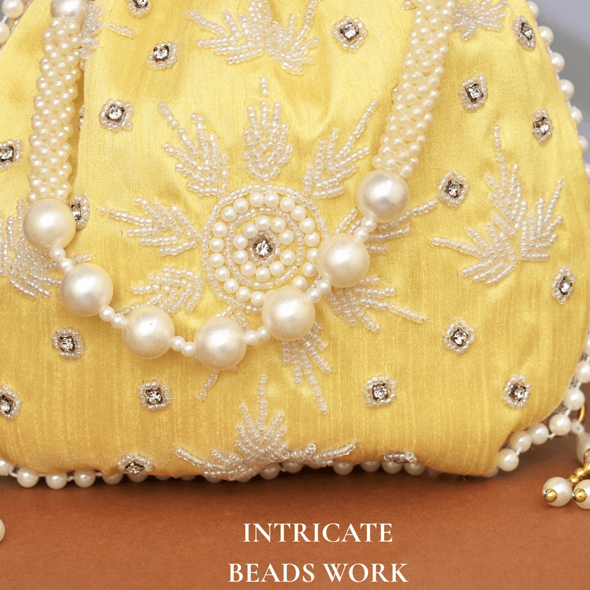 Potli Bag for Women Ethnic Potli Purse Yellow