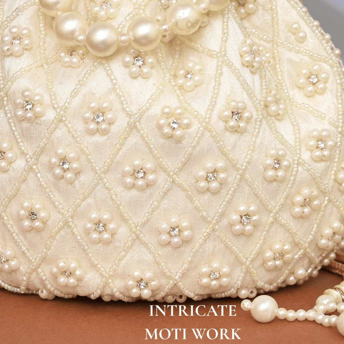 Potli Bag for Women Wedding Potli Clutch Off White