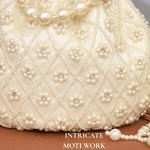 Potli Bag for Women Wedding Potli Clutch Off White