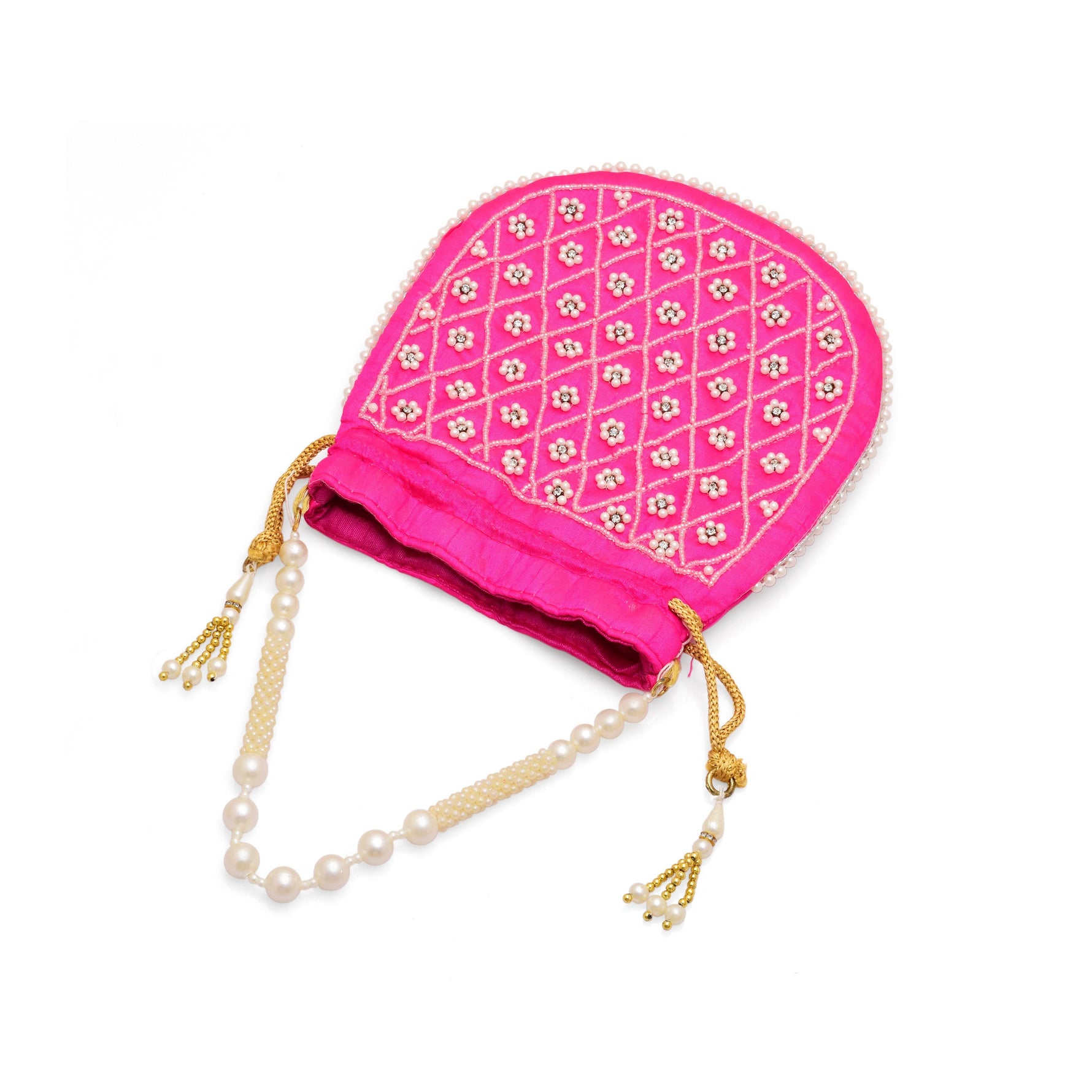 Potli Bag for Women Embroidered Potli Bag Rose Pink