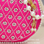 Potli Bag for Women Embroidered Potli Bag Rose Pink