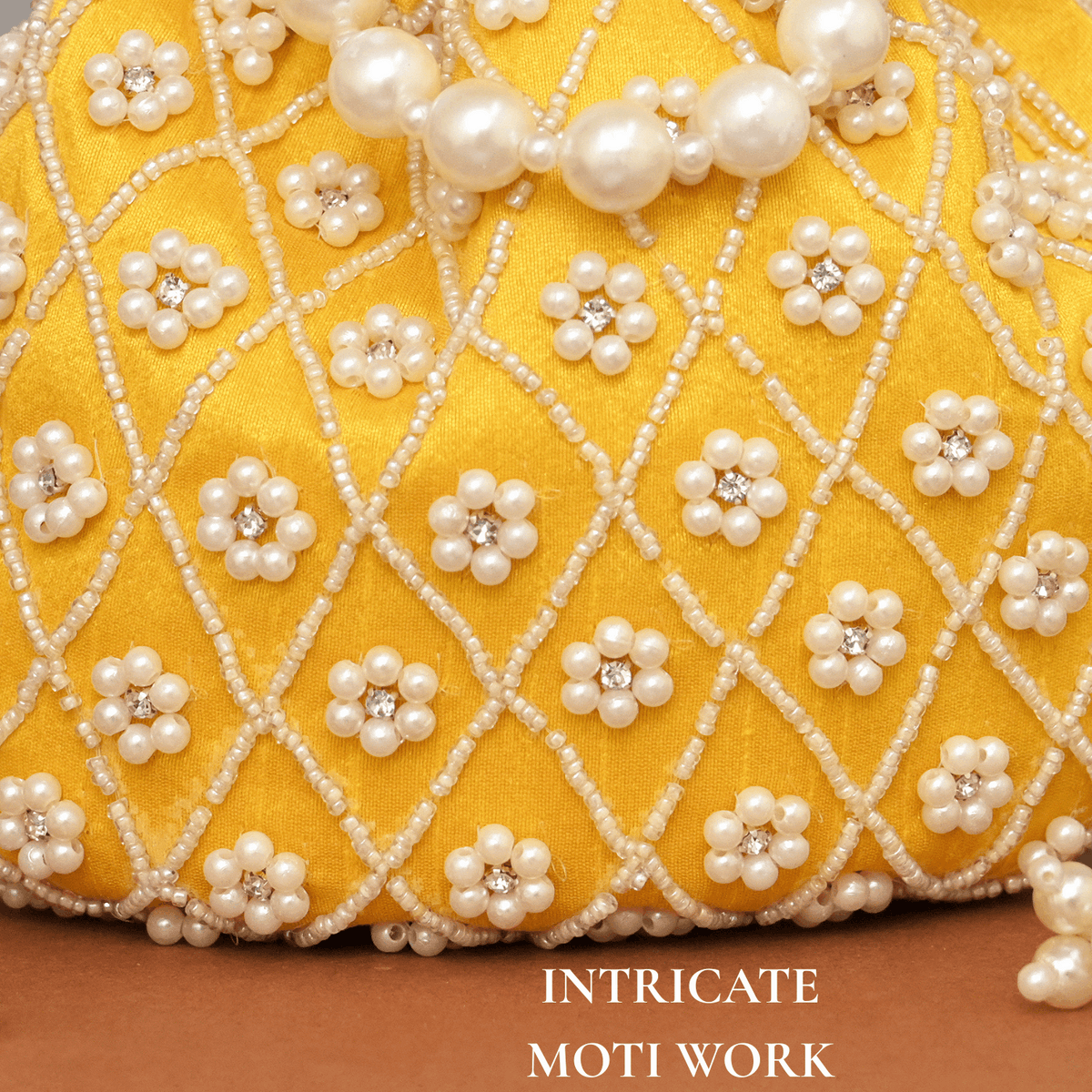 Potli Bag for Women Designer Potli Clutch Yellow