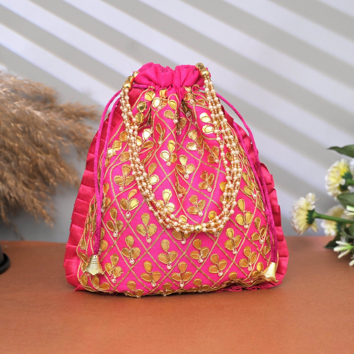 Potli Bag for Women Ethnic Wedding Potli Rani Pink